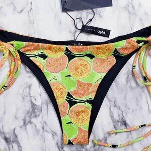 Tavik Swimwear Triangle Bikini Bottom Side Tie Size Large Reversible Lined